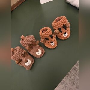 Carter's Baby Reindeer Booties Set